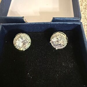 Elegant Silver Stud Earrings Cubic Zirconia Classic occasion stud earrings